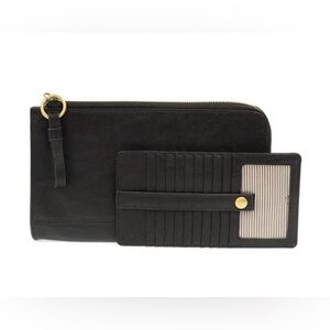 NWT Joy Susan KARINA CONVERTIBLE Wristlet & Wallet Black